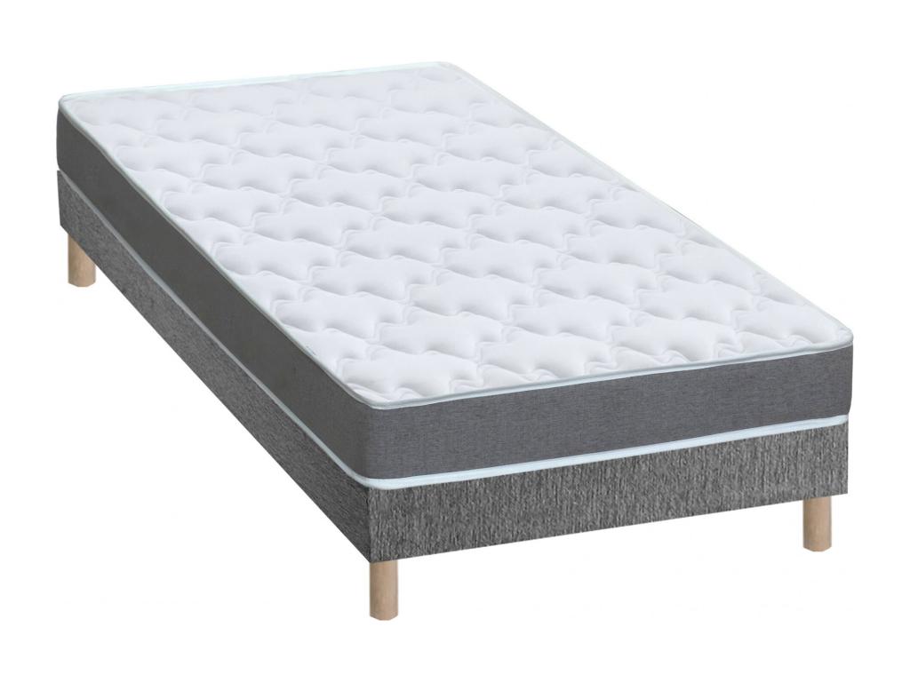 Doucezen reversible firm foam mattress and bed base set - French comfort. Dimensions: 90x190 cm. Bed base: Heather Grey.
