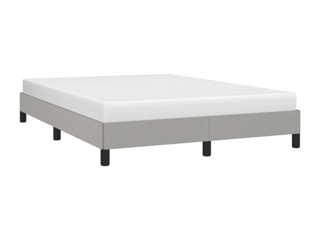 Light gray bed frame 140x190 cm Fabric