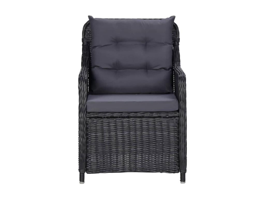 3-piece garden dining set, black