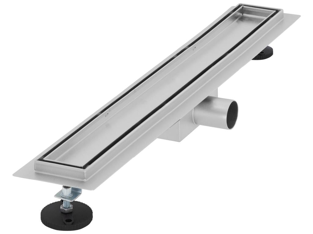 Homzora 60cm Tiled Stainless Steel Shower Drain and Siphon Complete Set, Silver Flat