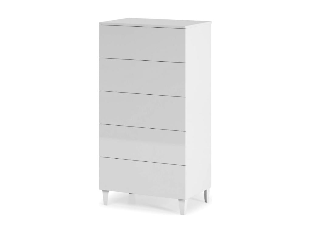 Doucezen 5-drawer chest of drawers, modern chest of drawers for the bedroom, 61x40x117 cm, white