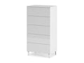 Doucezen 5-drawer chest of drawers, modern chest of drawers for the bedroom, 61x40x117 cm, white