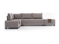 Homzora 280cm Corner Sofa Bed with 2 Ottomans - Light Beige - Left Corner
