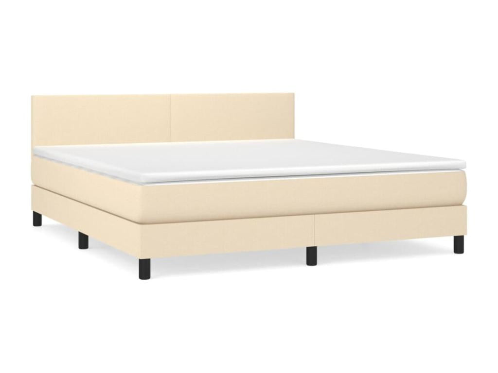 Homzora bed base with mattress, Cream, 160x200 cm, Fabric