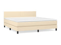 Homzora bed base with mattress, Cream, 160x200 cm, Fabric