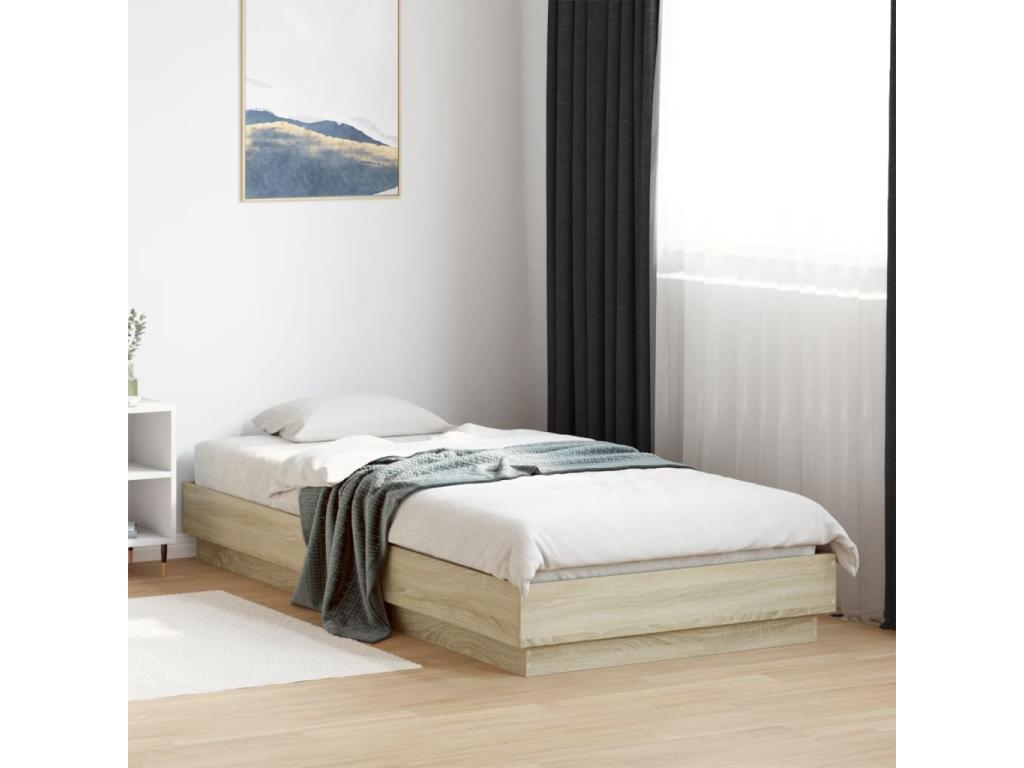 Homzora oak bed frame (90x200 cm) without mattress