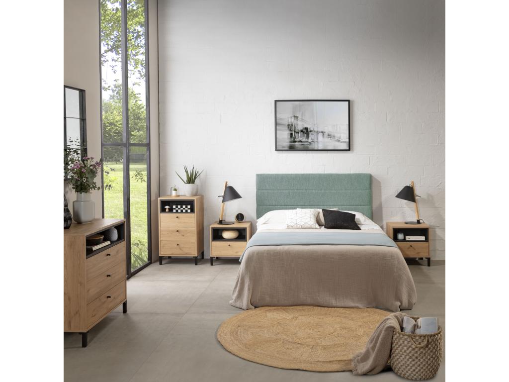 Homzora upholstered headboard 150x60 cm, Green, 8 cm thick