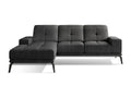 Torpille 5-seater left-hand corner sofa, black mottled fabric, 265cm