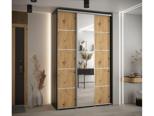 Homzora 5 Sliding Door Wardrobe 235.2/150/45 3 Doors Black/Homzora/Silver