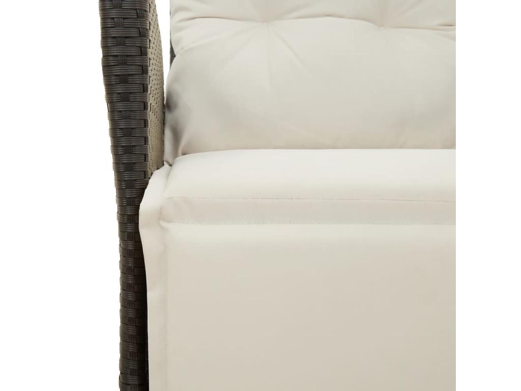 3-Piece Black Garden Dining Set with Cushions