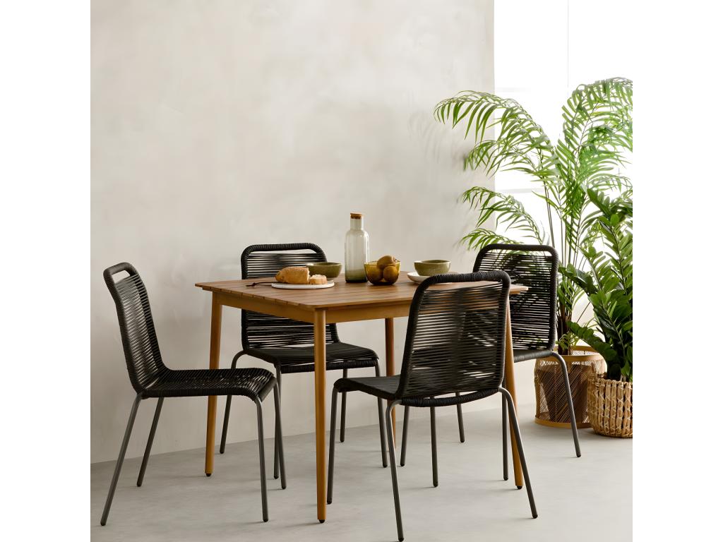 Anthracite metal outdoor chair 83 cm x 54 cm - Homzora