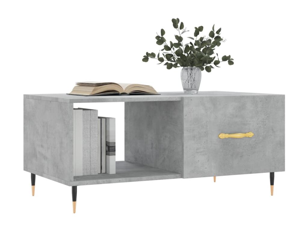 Concrete grey coffee table 90x50x40 cm engineered wood