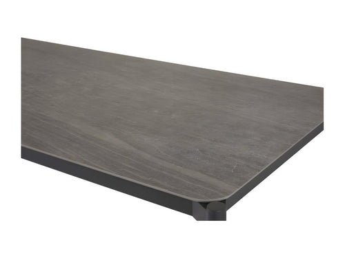 Bo garden table 104x204cm black grey stone decor.