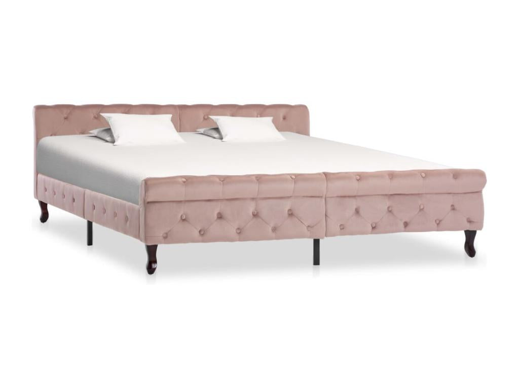 Pink Velvet Bed Frame 180x200 cm