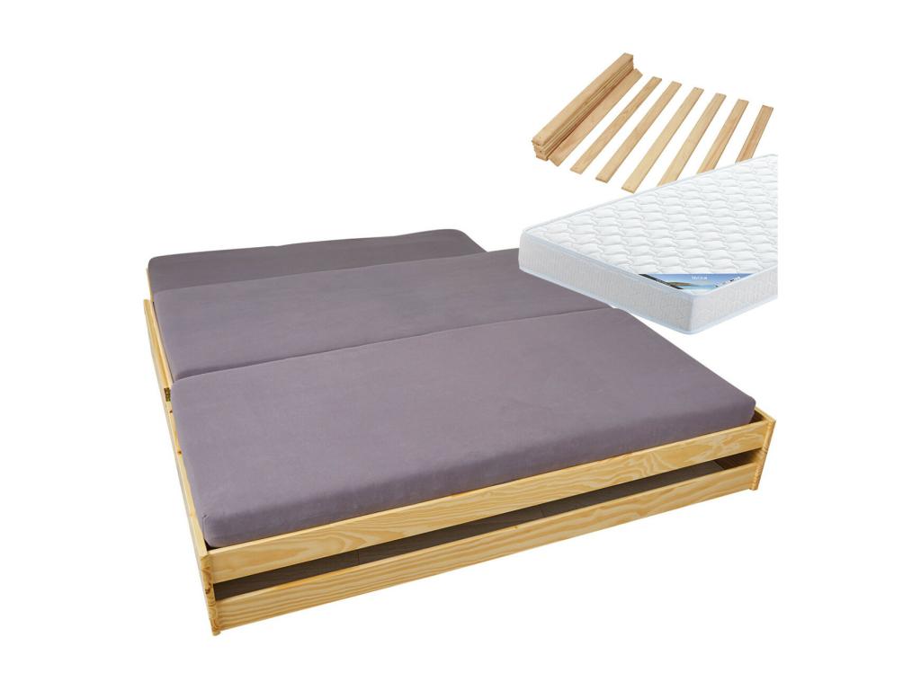 Homzora - Multifunctional Bed Pack 90x200 with 2 Homzora Mattresses