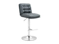 Bar stool - Faux leather / Metal - Grey - Homzora