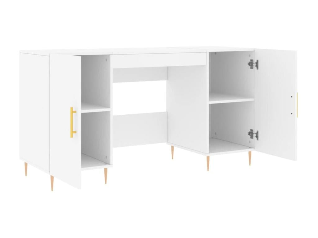 White wooden desk/workstation, 140x50x75 cm, 02 0023511