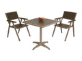 Set of 2 garden chairs and garden table Doucezen-J95 champagne grey