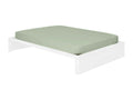 Homzora bed set with 120x200 cm mattress, solid white wood