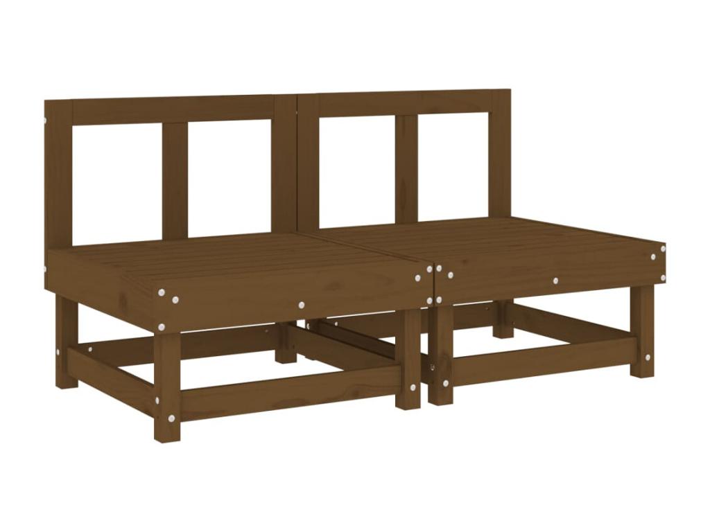 2-piece garden center sofas, honey brown, solid pine wood