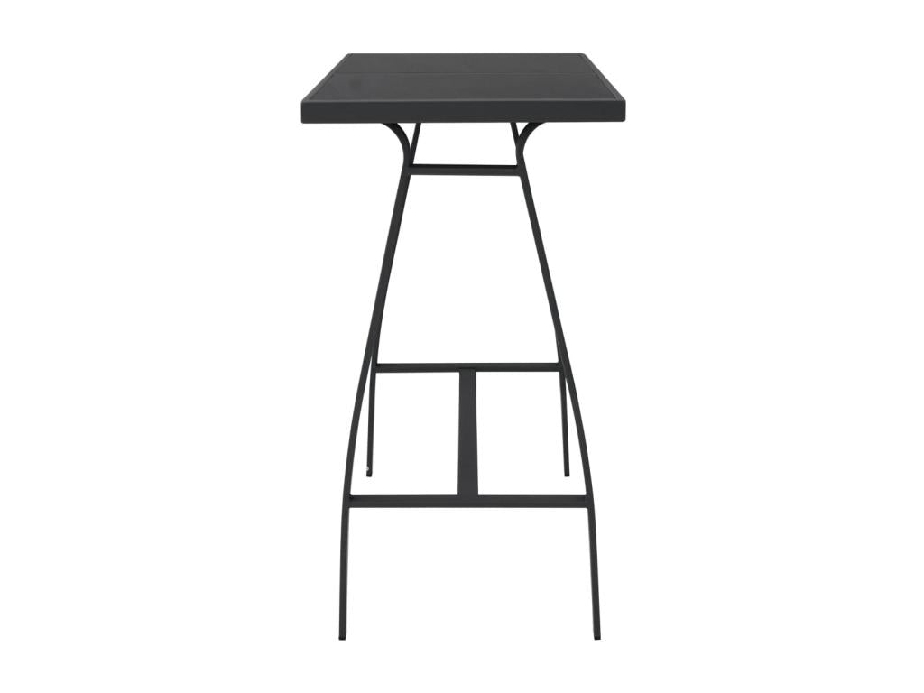 Black garden bar table, 110x60x110 cm, tempered glass