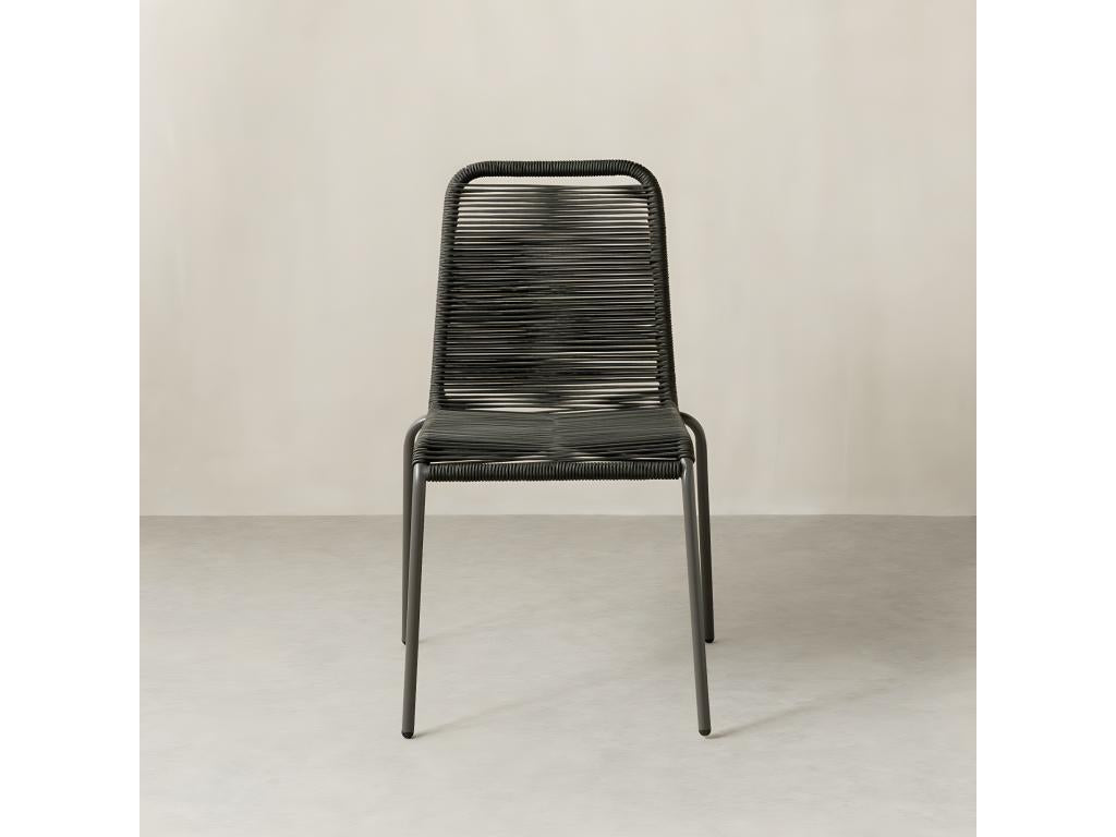 Anthracite metal outdoor chair 83 cm x 54 cm - Homzora