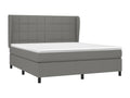Upholstered bed base with mattress, dark grey, 180x200cm, fabric