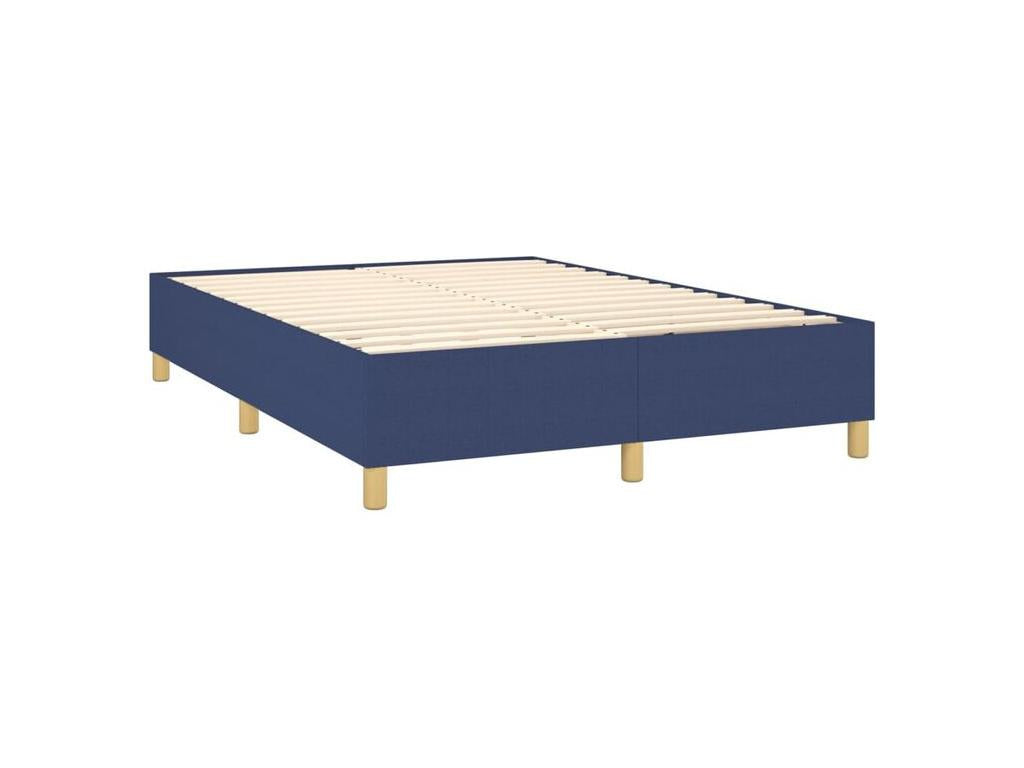 Homzora bed base with mattress, blue, 140x200 cm, fabric
