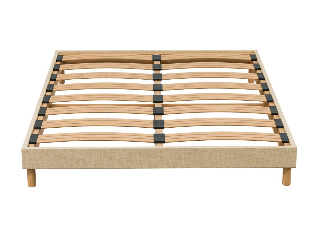 Homzora 90x200 cm Bed Base - Spruce Wood, Solid, High-Quality Structure - Beige - Quiet, Comfortable, and Durable - Homzora