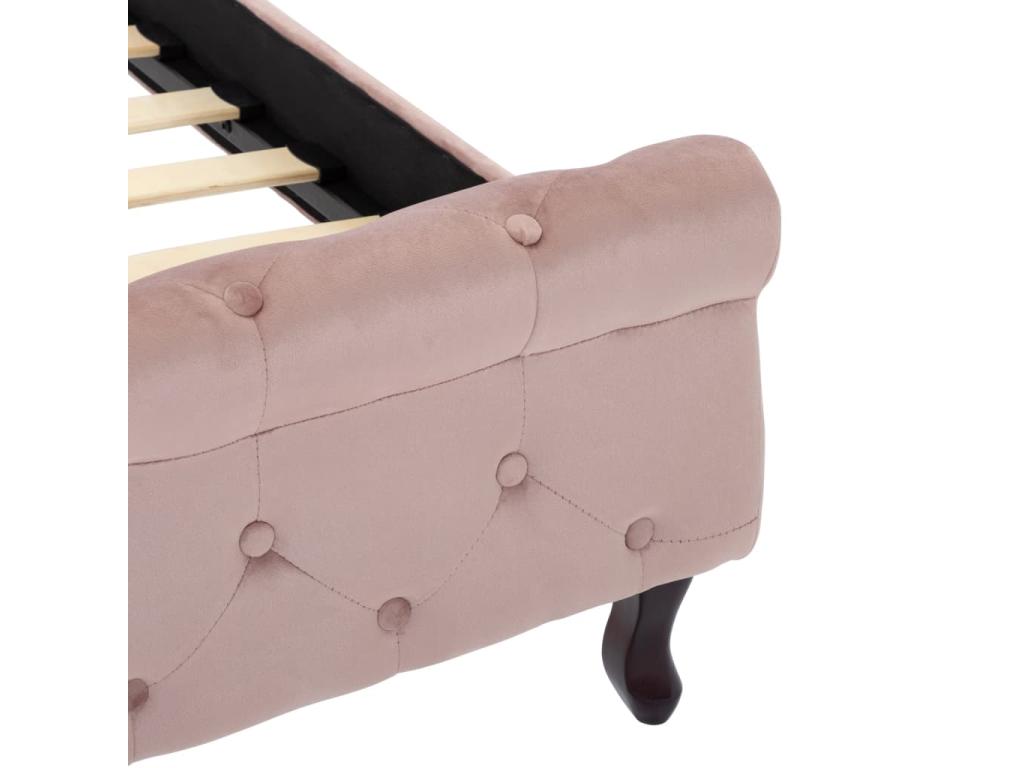 Pink Velvet Bed Frame 180x200 cm