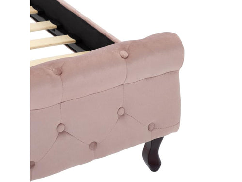 Pink Velvet Bed Frame 180x200 cm
