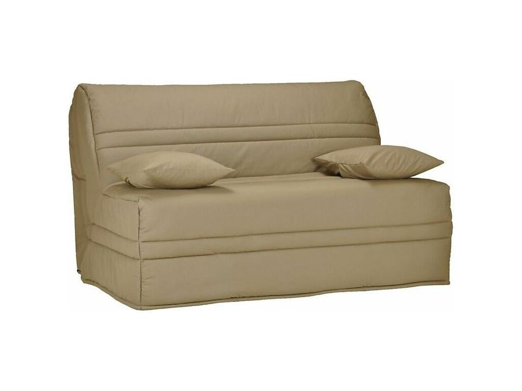 BZ sofa bed with fabric, Doucezen 15cm mattress, 140x200cm - Beige - Storage compartment