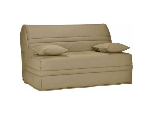 BZ sofa bed with fabric, Doucezen 15cm mattress, 140x200cm - Beige - Storage compartment