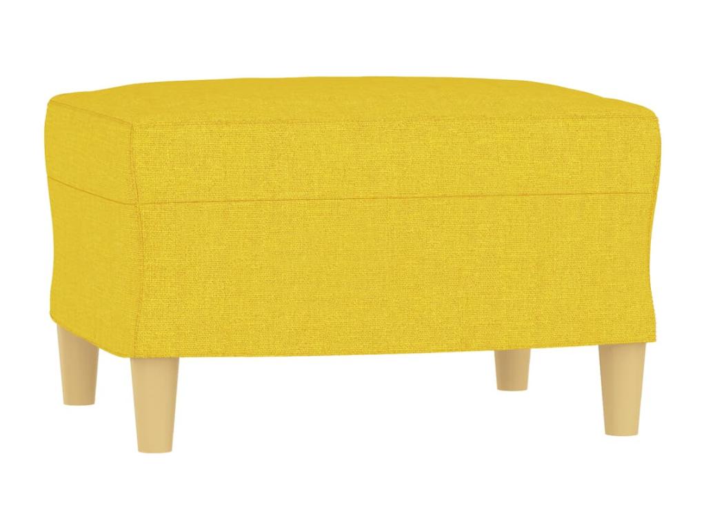 Armchair with footrest, light yellow, 60 cm, fabric