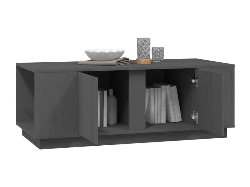 Grey coffee table 110x50x40 cm Solid pine wood