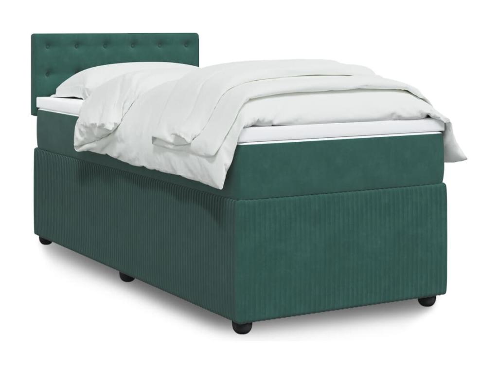 Homzora bed base with mattress, dark green, 90x200 cm