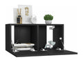 7-Piece TV Furniture Set, Black Chipboard