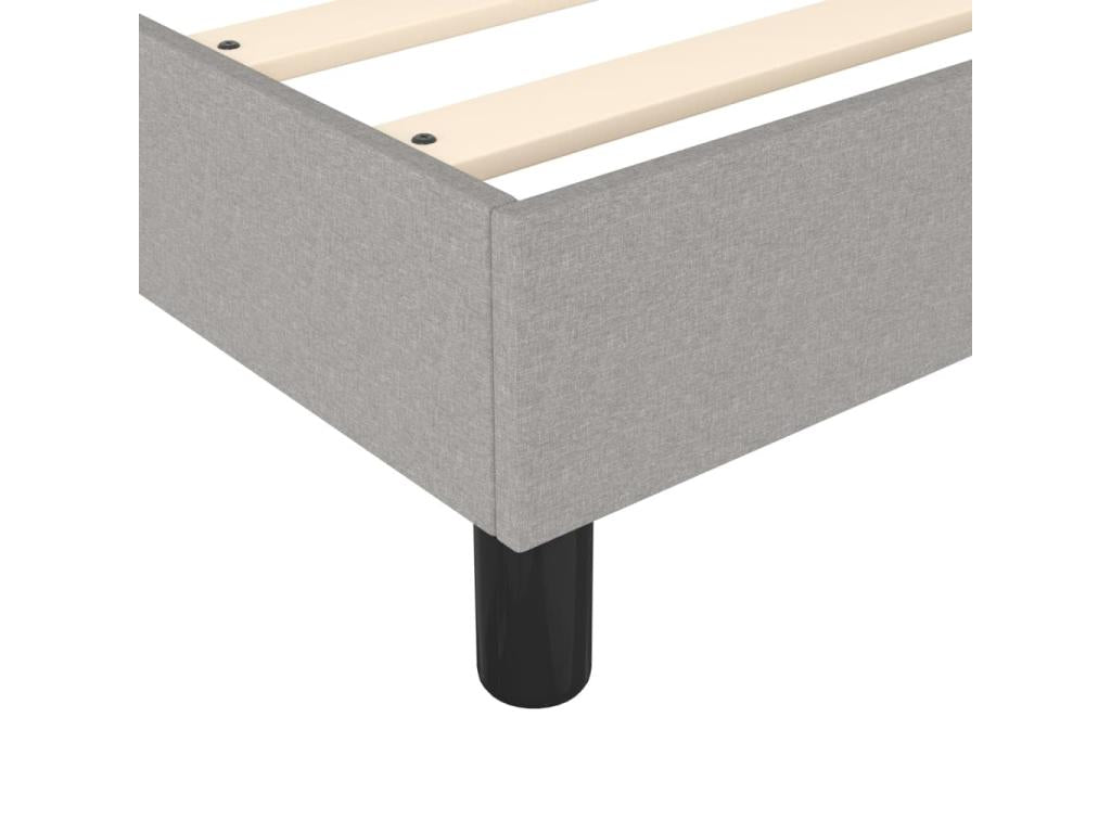 Upholstered bed base with mattress, light grey, 100x200cm, fabric