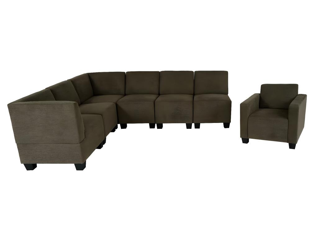 Doucezen 7-piece brown sofa system