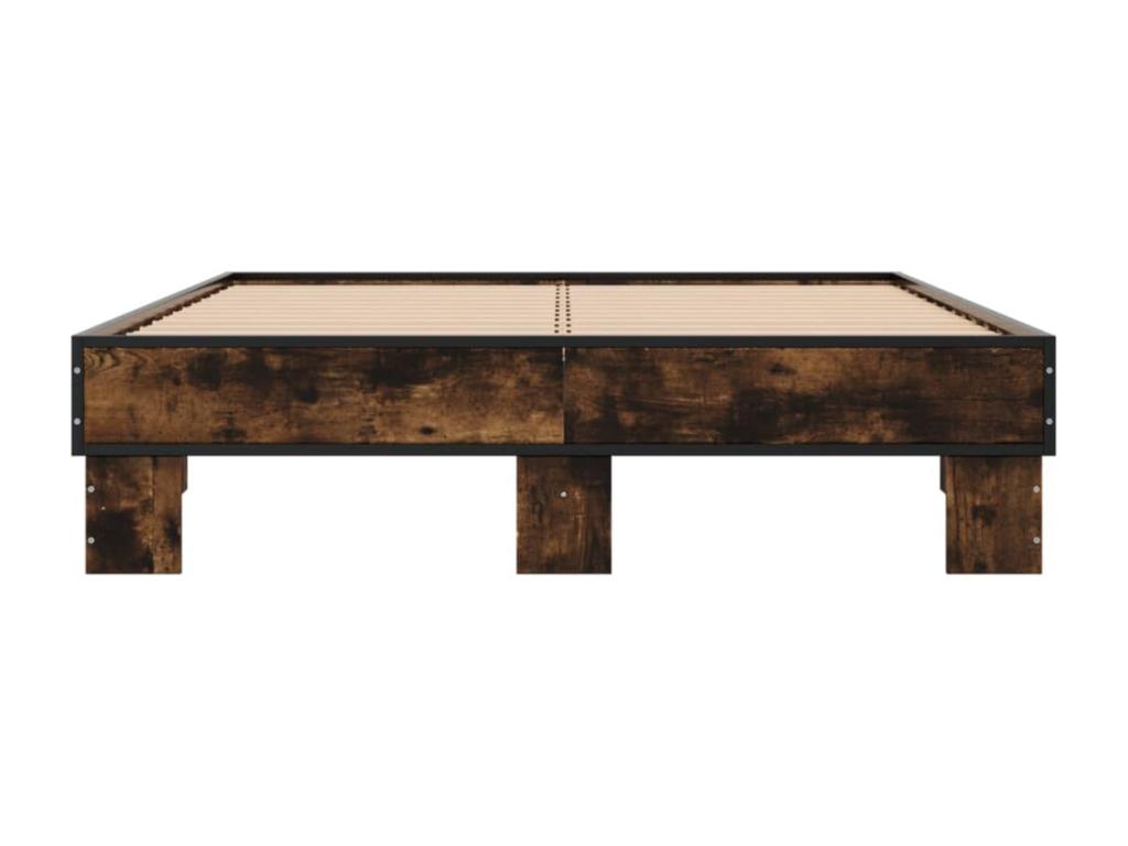 Smoked oak bed frame without mattress, 120x200 cm