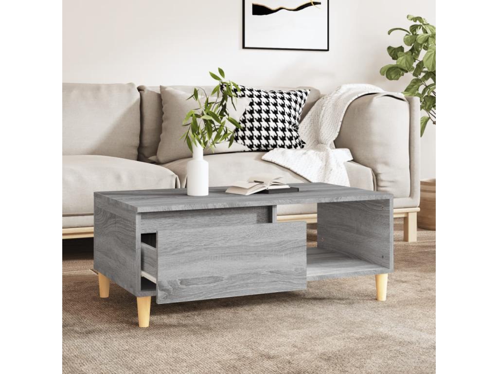 Homzora coffee table, grey, 90x50x36.5 cm, engineered wood