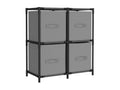 Storage cabinet with 4 fabric baskets, grey, 63x30x71 cm, steel