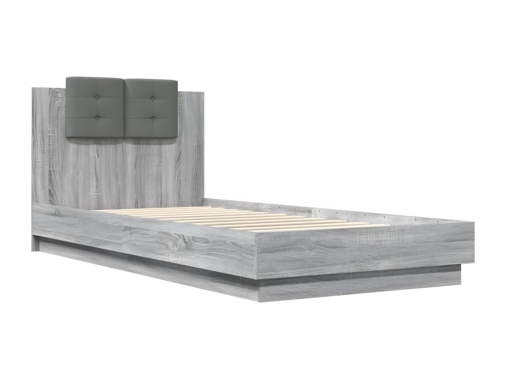 Homzora grey bed frame without mattress 100x200 cm