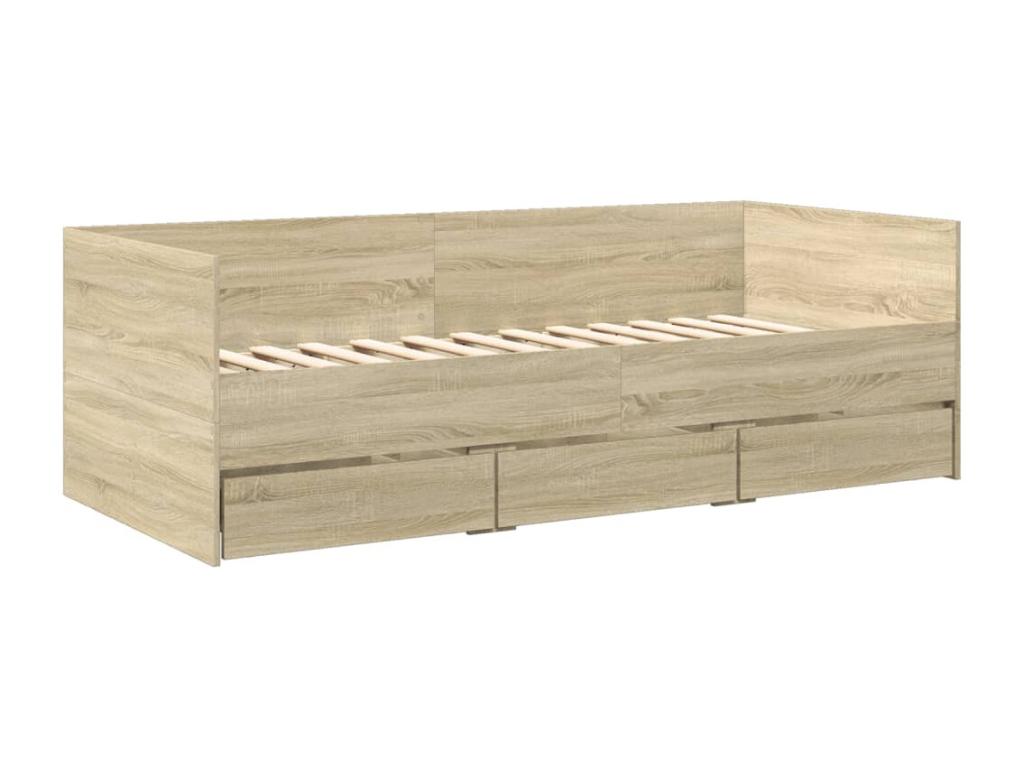 Meubiana oak daybed with drawers (mattress not included) 90x190 cm