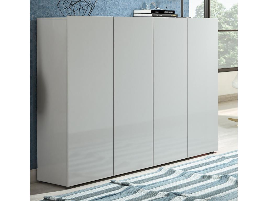 Homzora Shoe Cabinet, Multipurpose Entryway Shoe Cabinet, Shoe Storage, Made in Italy, 160x34x115 cm, Grey