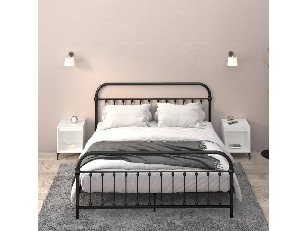 2-piece bedside tables, white, 40x35x50 cm