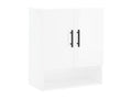 Glossy white wall cabinet 60x31x70 Engineered wood