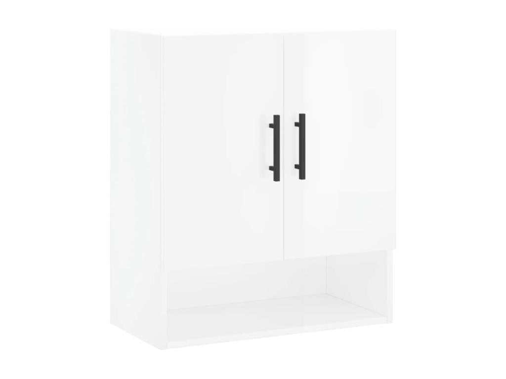 Glossy white wall cabinet 60x31x70 Engineered wood