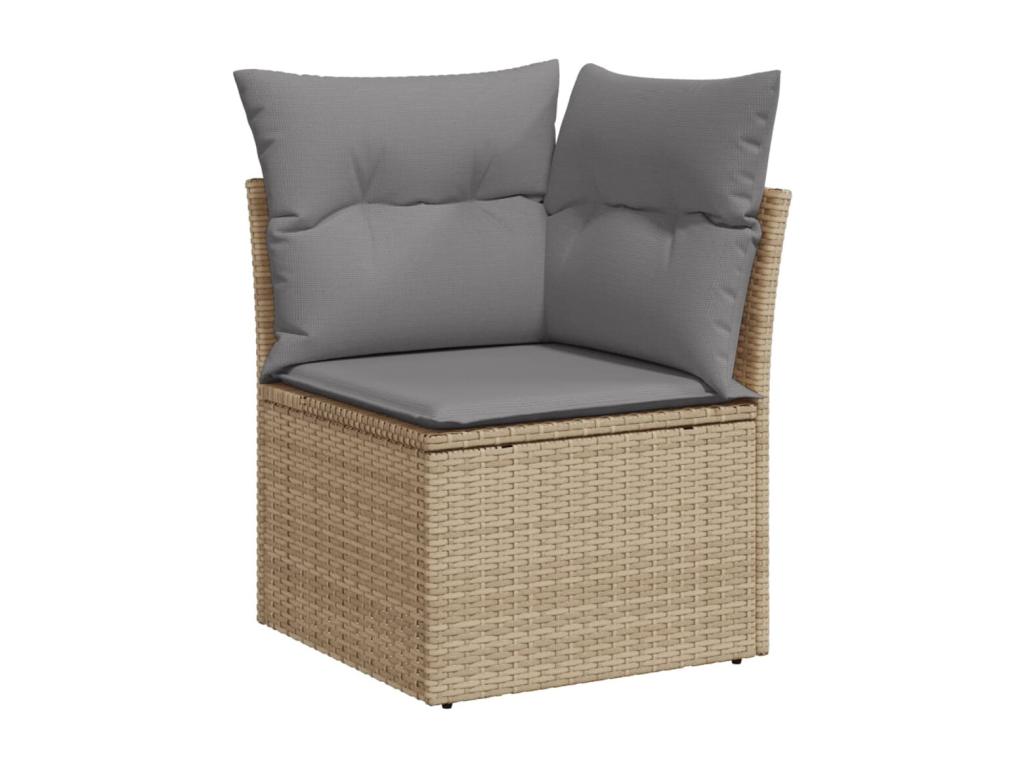 12-piece garden furniture set and cushions, méHomzora beige woven resin