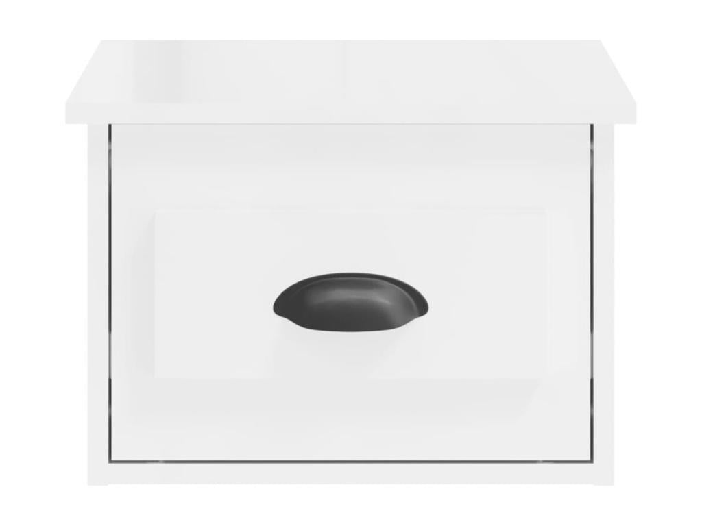Glossy white wall-mounted bedside table 41.5x36x28